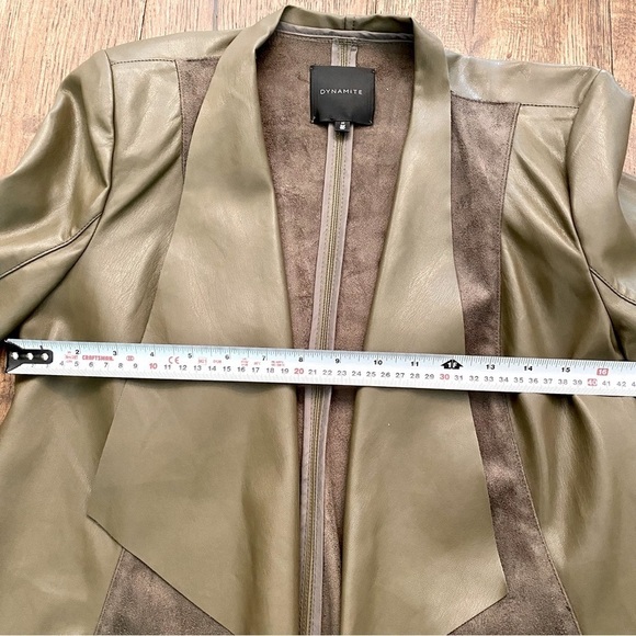 DYNAMITE Cropped Faux Leather and Suede Jacket - Picture 8 of 9